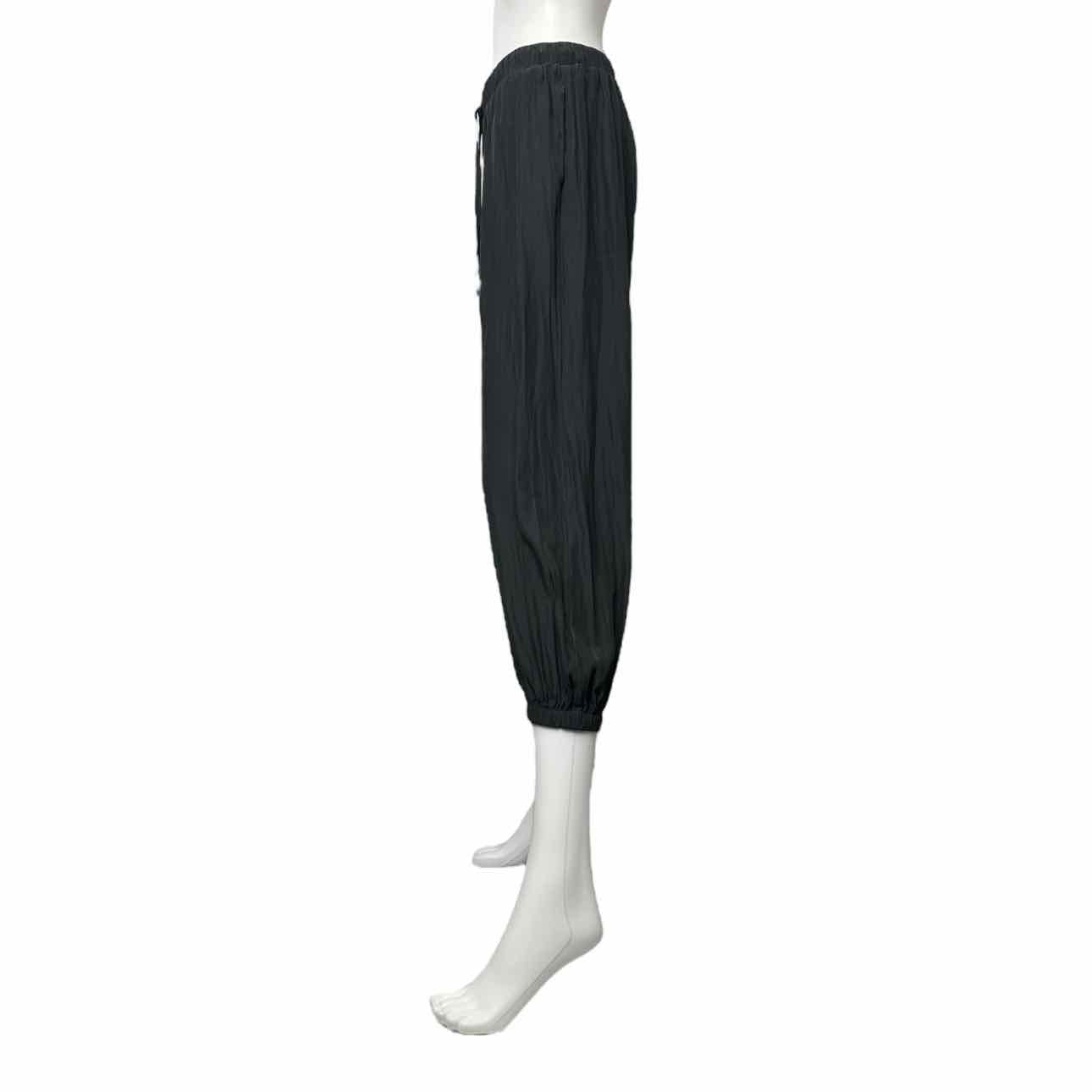 KOCH Dark Gray Satin Joggers, cropped satin joggers