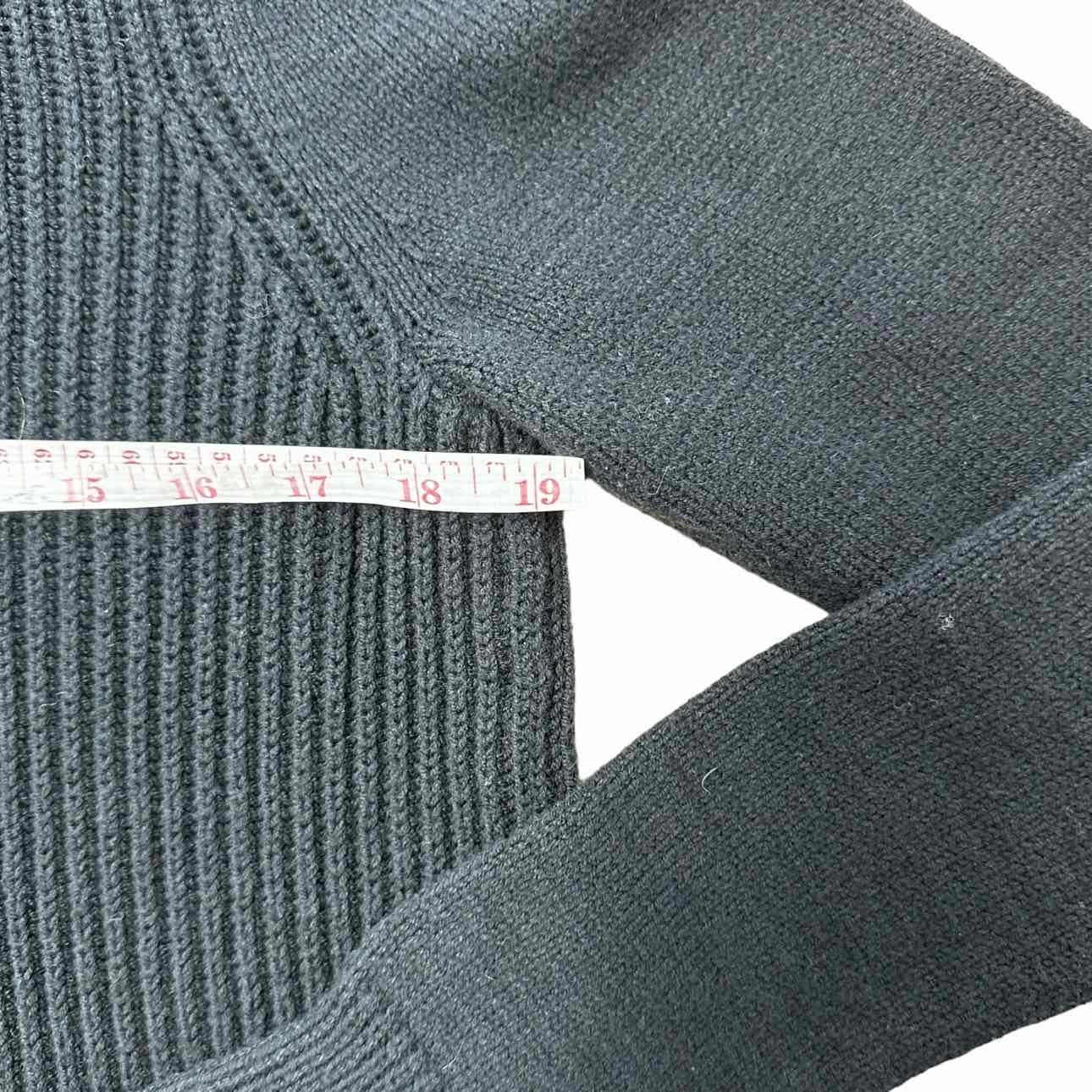 WHITE + WARREN Black Cotton Turtleneck Sweater Size M