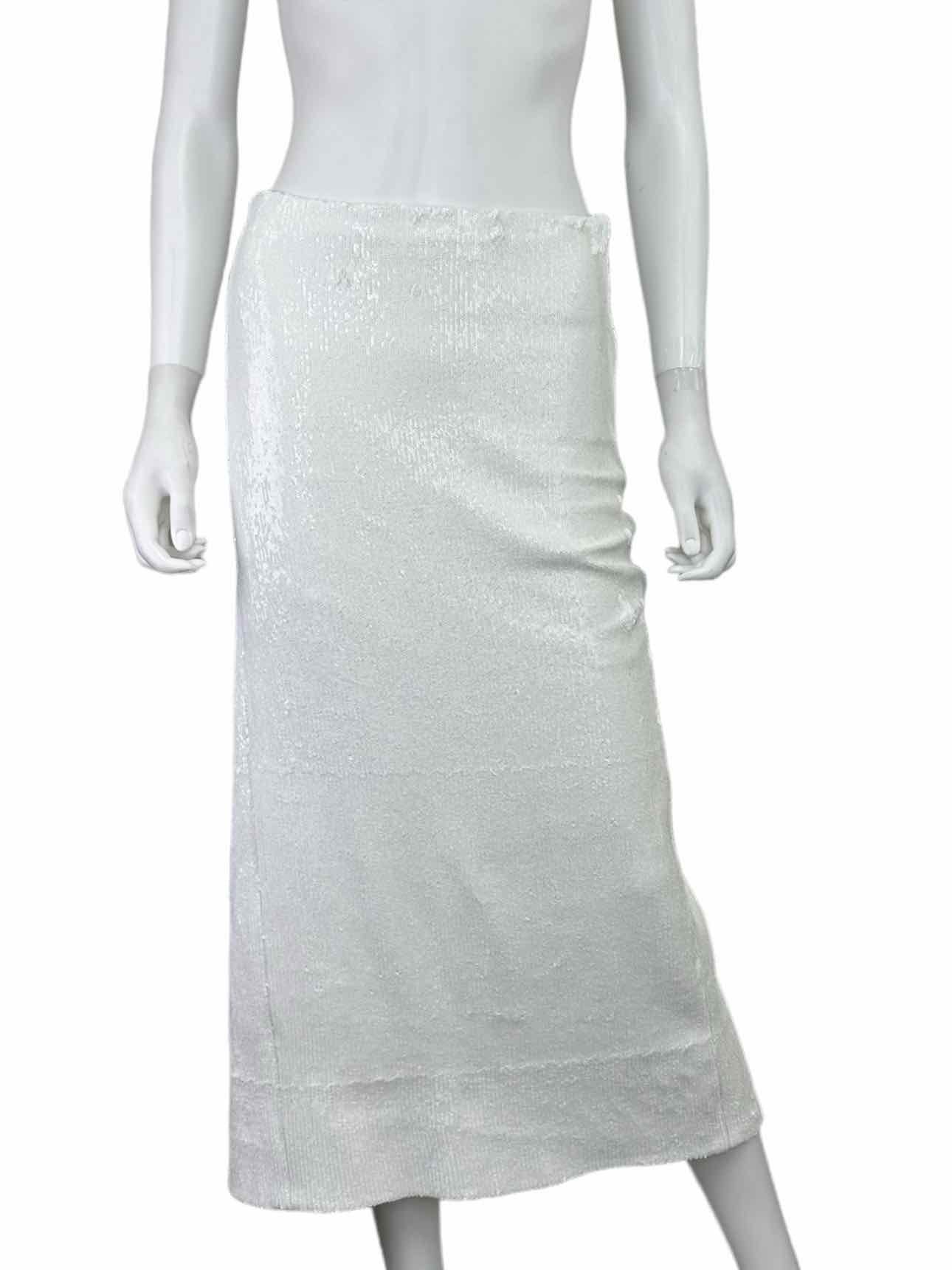 GAUCHERE White Sequin Midi Skirt Size 34