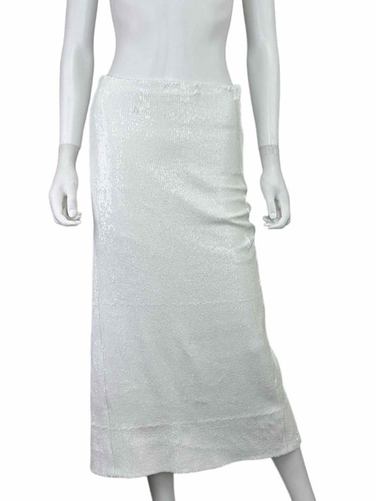 GAUCHERE White Sequin Maxi Skirt Size 34