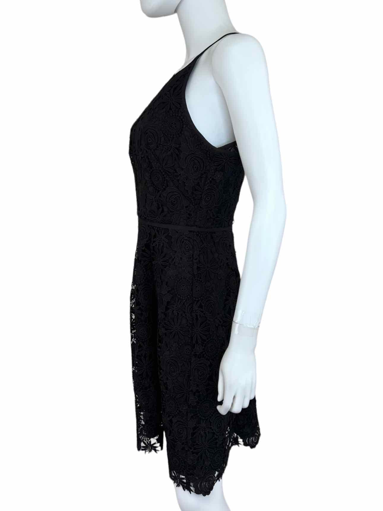 White House Black Market Black Crochet Halter Dress Size 4