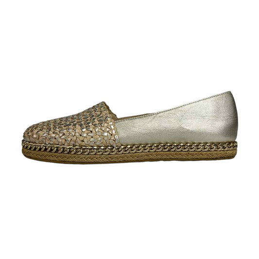 STUART WEITZMAN DAYTON Metallic Gold Flat, designer
