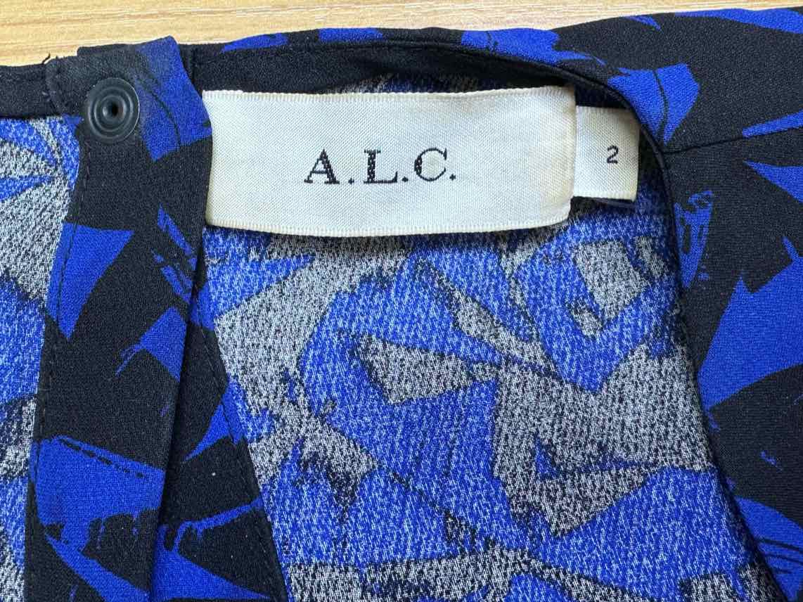 A.L.C Blue Geo Print Dress Size 2