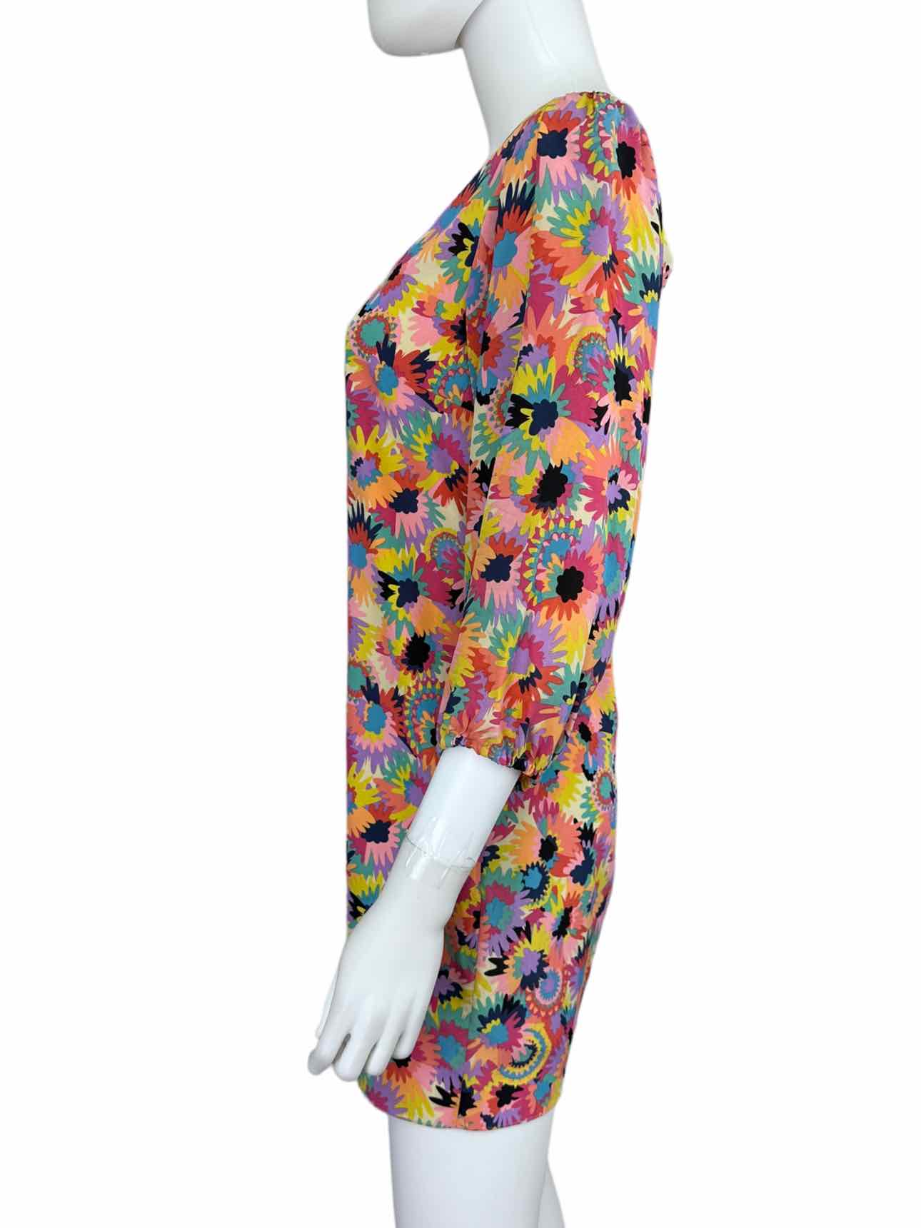 tibi Multi-colored 100% Silk Print Dress Size 2