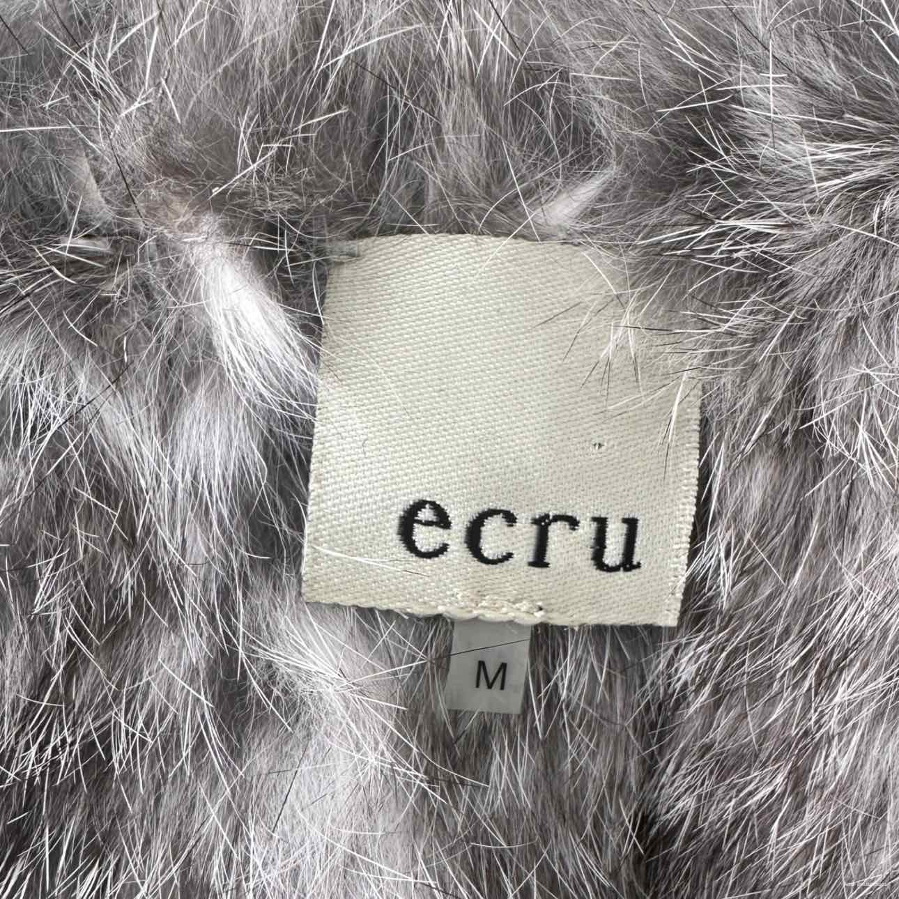 ecru Gray 100% Rabbit Fur Vest Size M