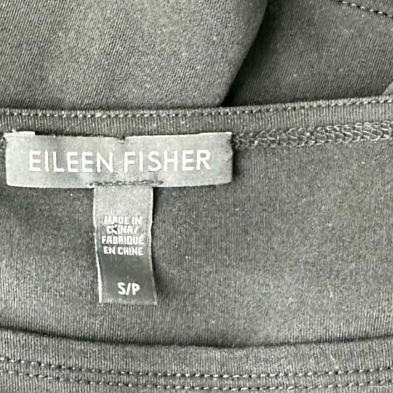 EILEEN FISHER Black 100% Silk Tunic Size S