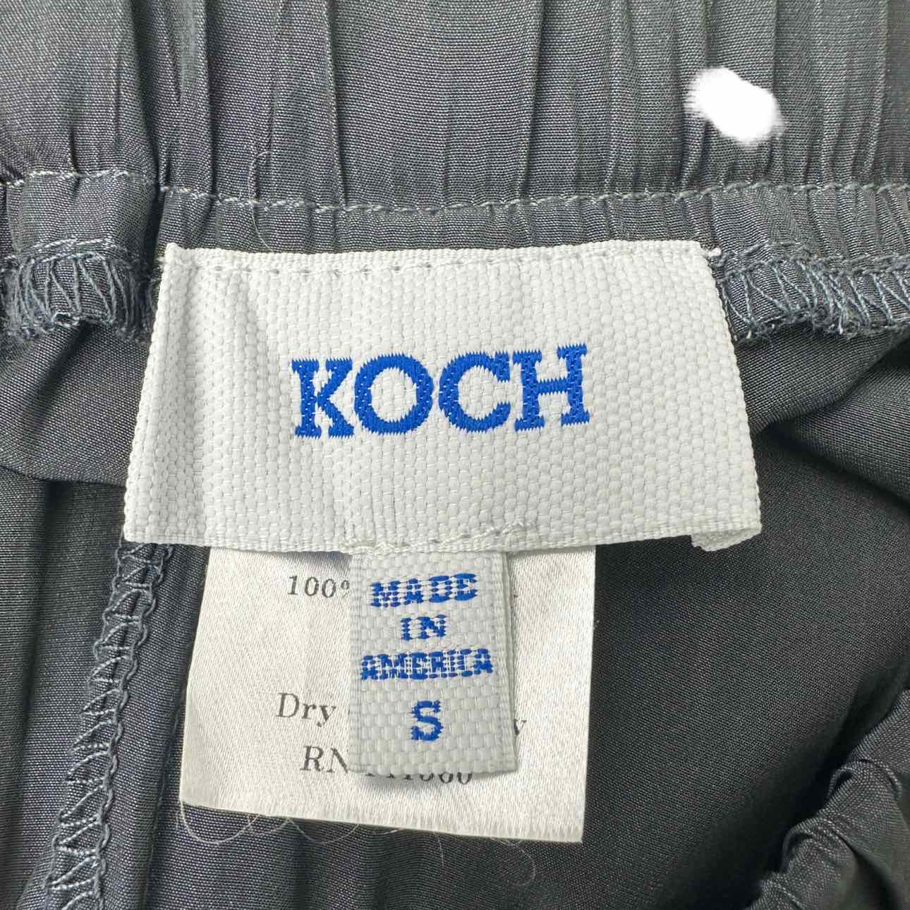 KOCH Dark Gray Satin Joggers, designer pants