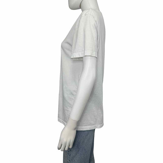 Alexander McQueen Blue Embroidered Skull Tee, left side