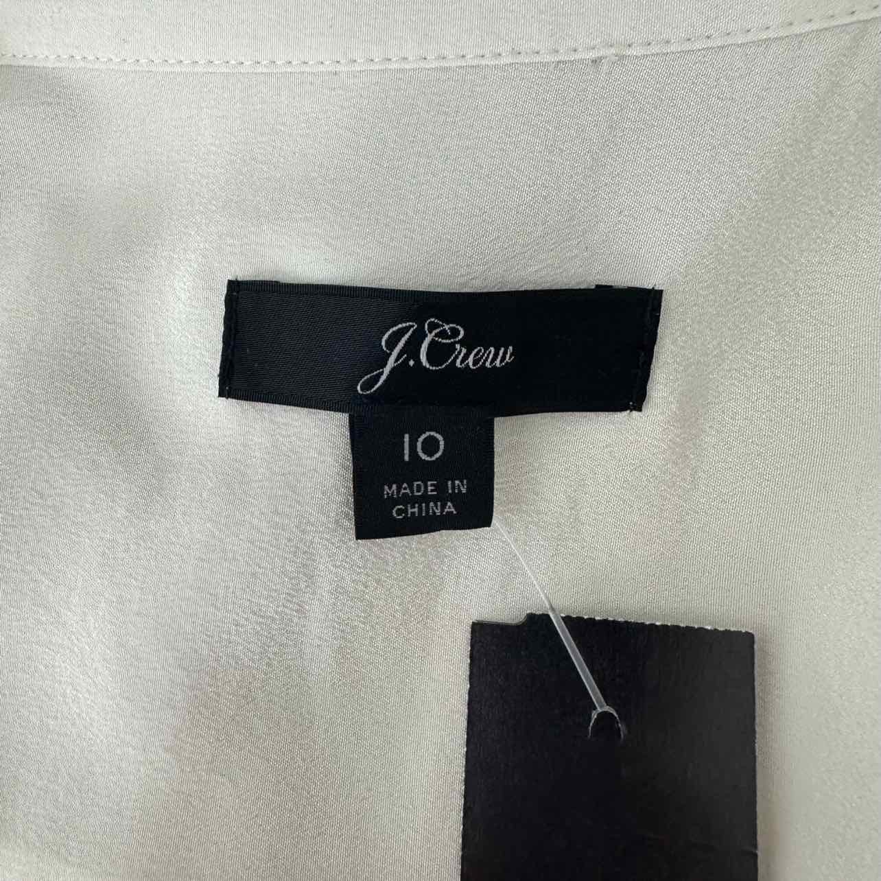 Re-Imagined by J. Crew Silk Cream Blouse Size 10