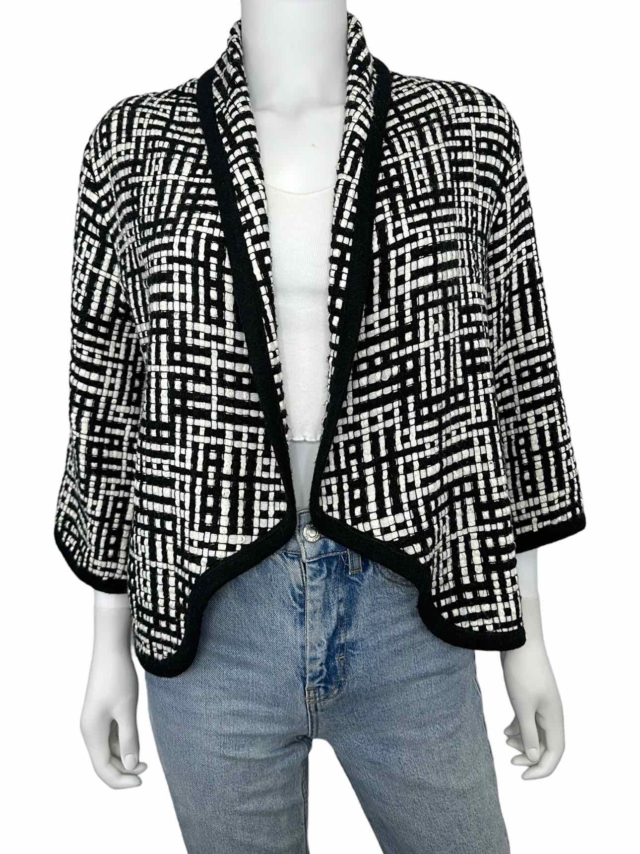 LEO & SAGE Black Tweed Jacket, front