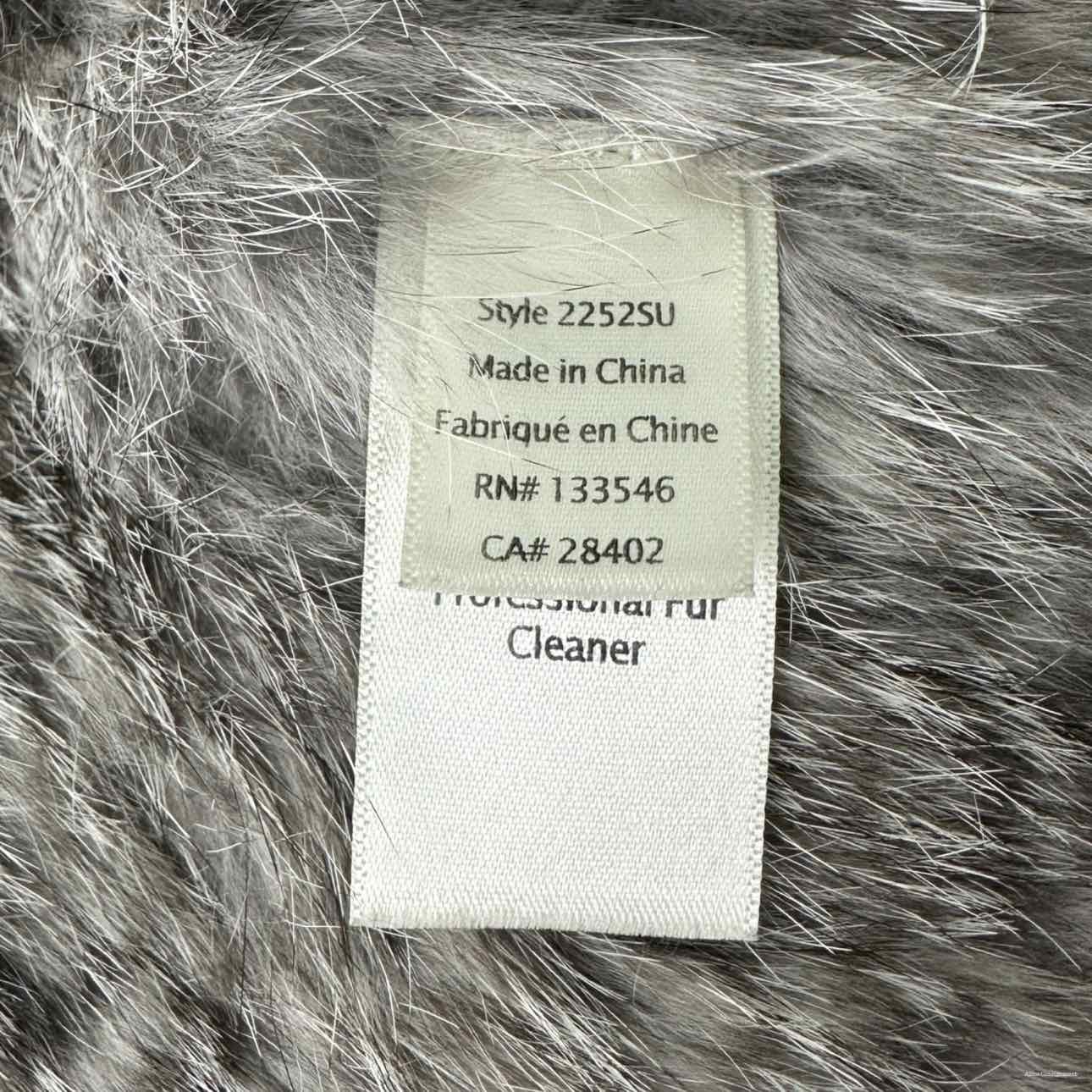 ecru Gray 100% Rabbit Fur Vest Size M