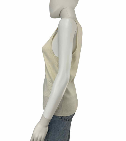 WHITE + WARREN Cream Sweater Tank Size L