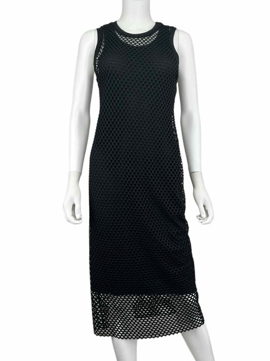 art dept. Black Open Knit Midi Dress Size S