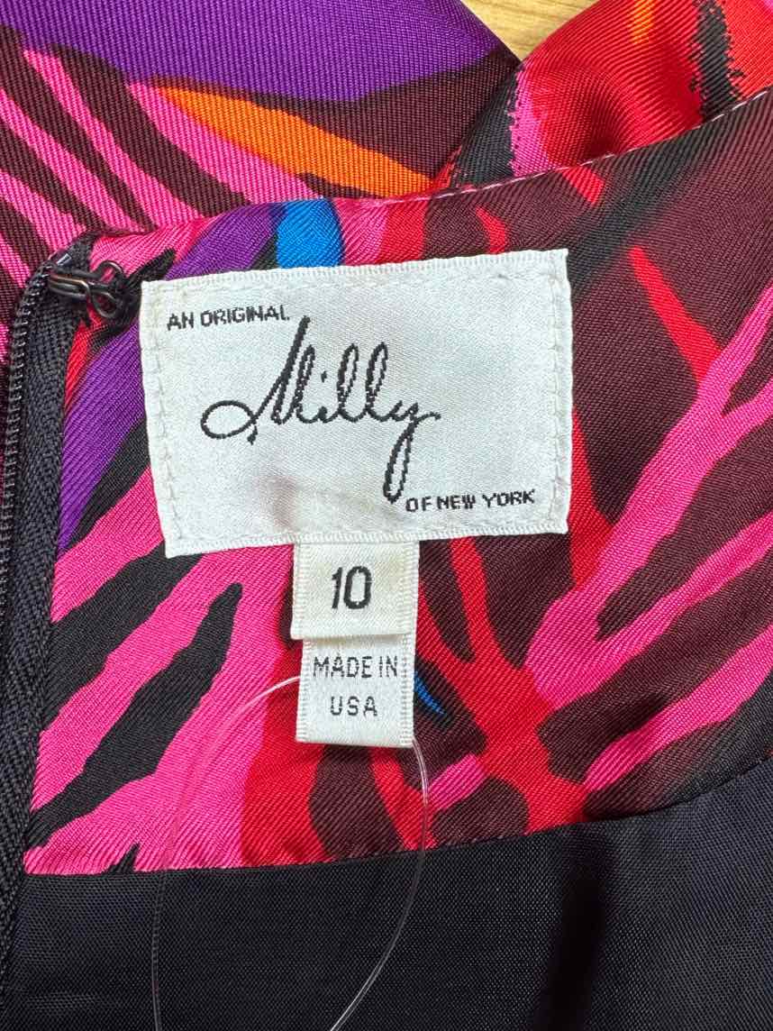 Milly of New York 100% Silk Peacock Print Dress Size M