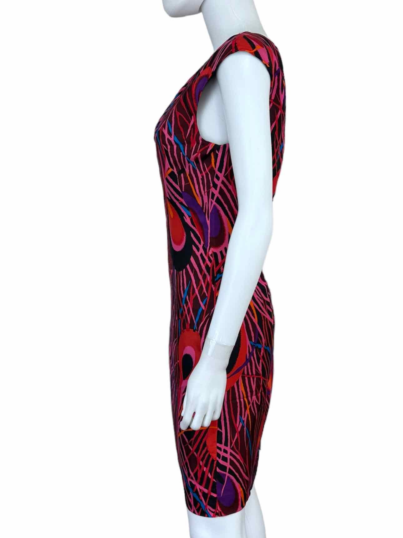 Milly of New York 100% Silk Peacock Print Dress Size M