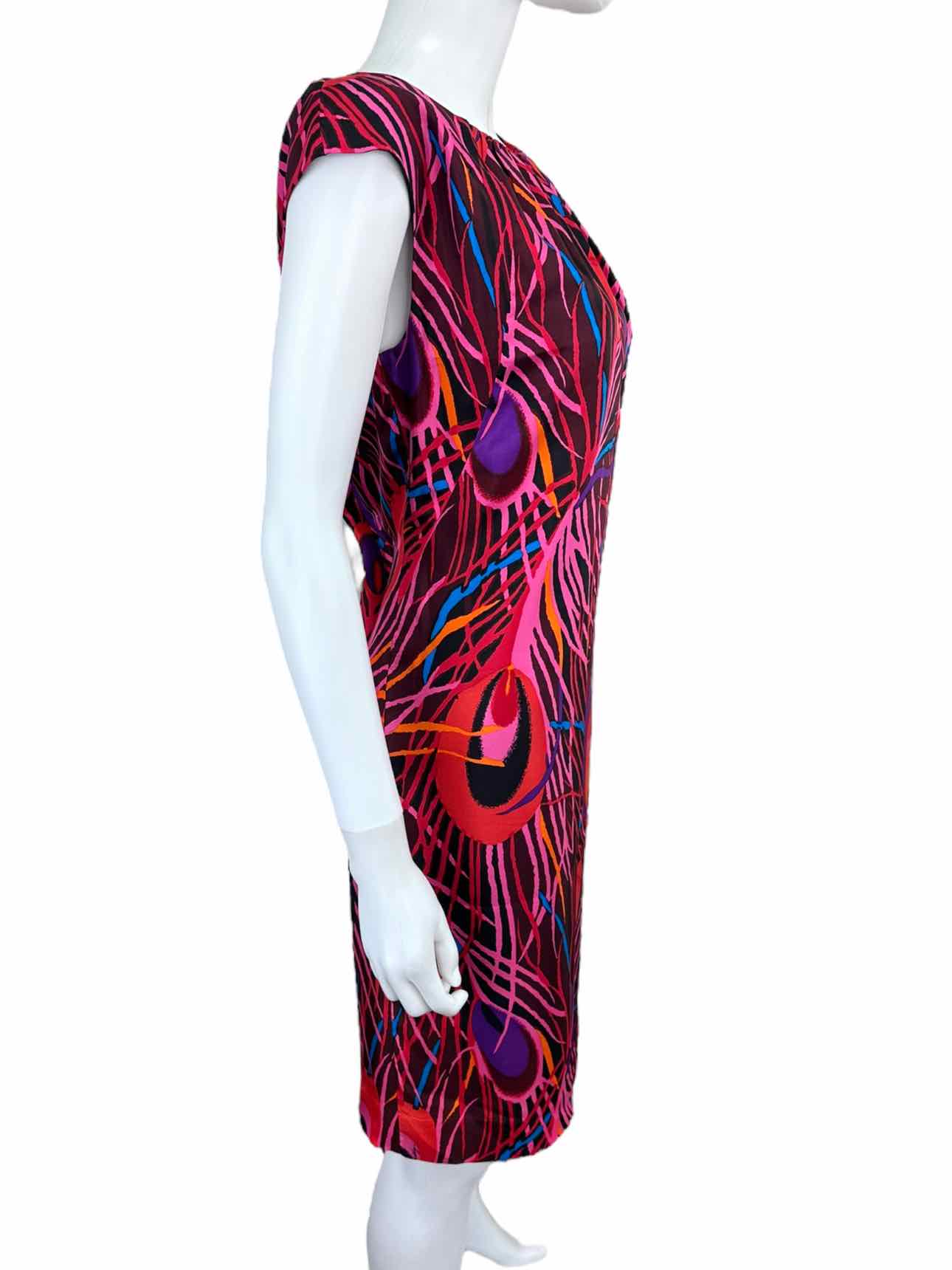 Milly of New York 100% Silk Peacock Print Dress Size M