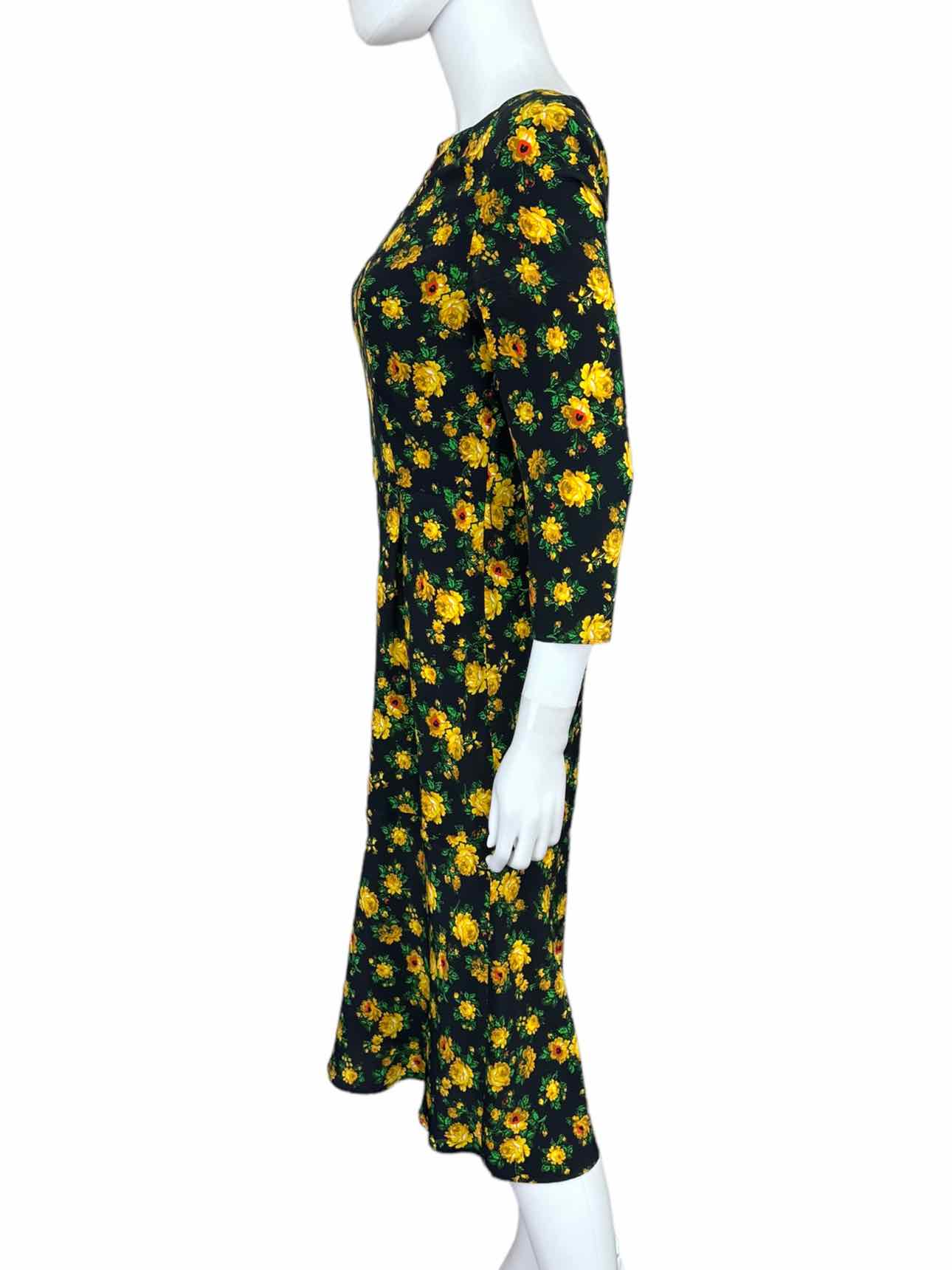 CLAUDIE PIERLOT Black Floral Silk Print RISMAH Dress Size S