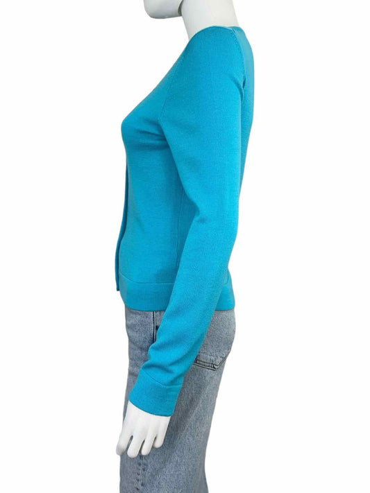 Lilly Pulitzer Aqua 100% Merino Wool Sweater Cardigan Size XS