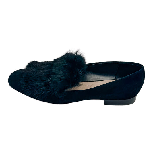Donald Pliner Black Fur & Suede Loafer Size 9.5