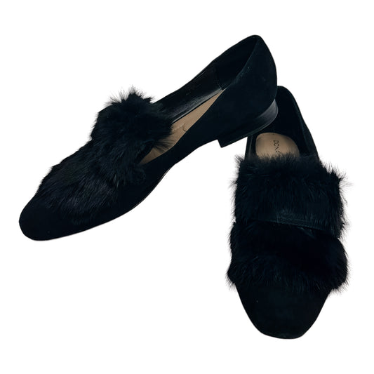Donald Pliner Black Fur & Suede Loafer Size 9.5