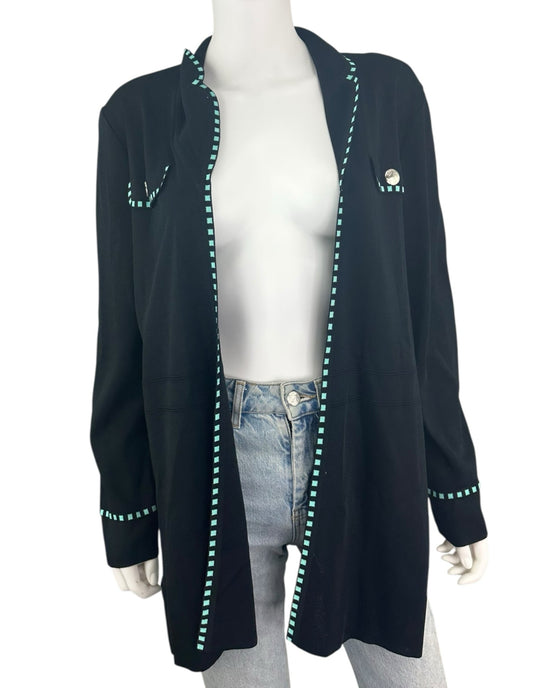 MING WANG Black Knit Jacket Size L