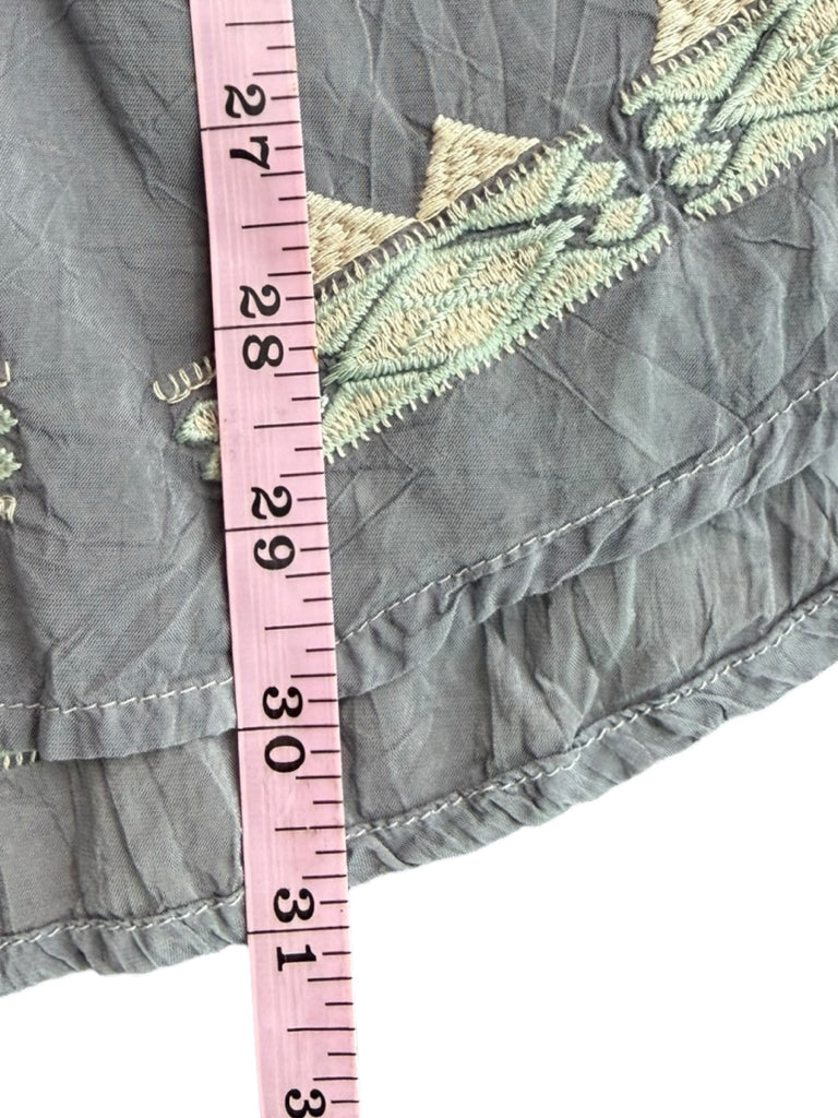 Johnny Was Gray Floral Embroidered Dreaming Blouse Size M
