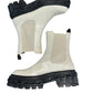 Louis Vuitton Cream Leather Chelsea Boots Size 37.5