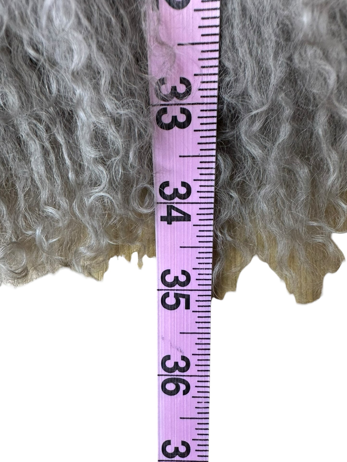 DOLCE & GABBANA Gray Mongolian Lamb Peacoat Size 42