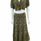 boden Blue Paisley Knot Detail Jersey Knit 2-piece Skirt Set Size 10