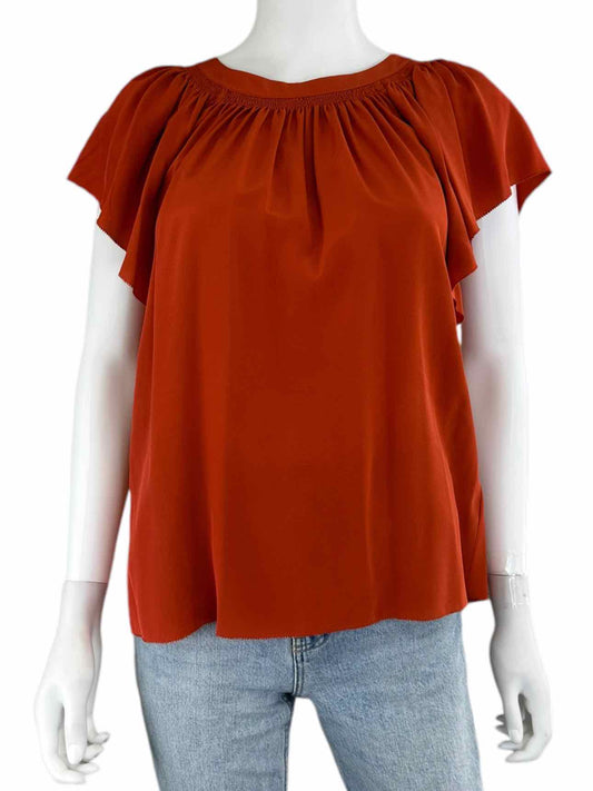 rebecca taylor 100% Silk Orange Blouse Size S