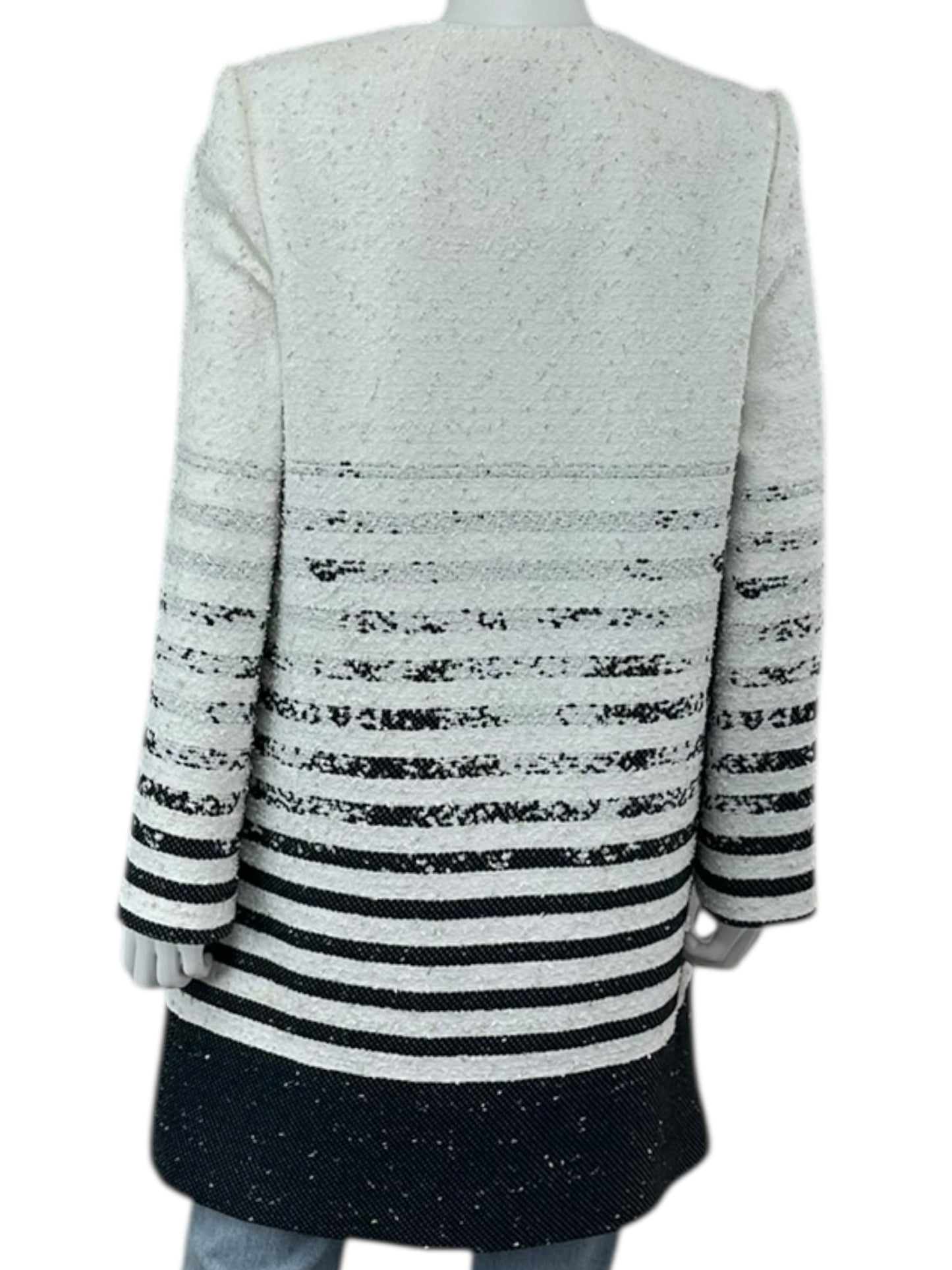 MILLY White Striped Tweed Coat Size 10