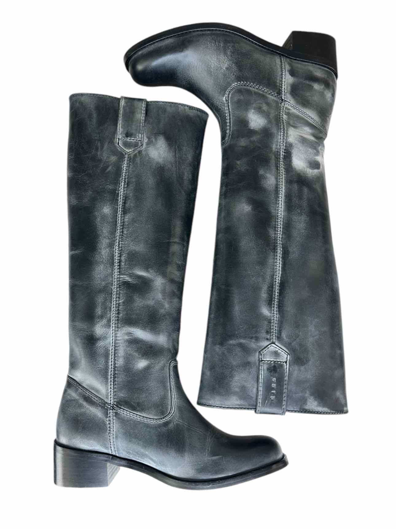 dico Escovado Black Distressed ANN Knee High Boots Size 38