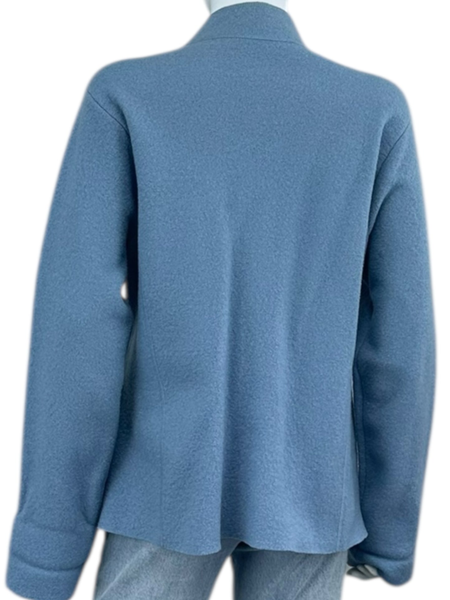 EILEEN FISHER Blue 100% Boucle Wool Jacket Size M