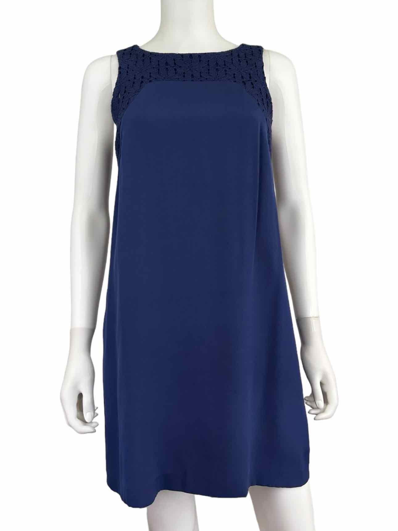 tibi Blue Silk Crochet Mini Dress Size 4