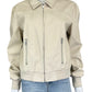 NINE WEST Cream Vegan Leather Jacket Size L