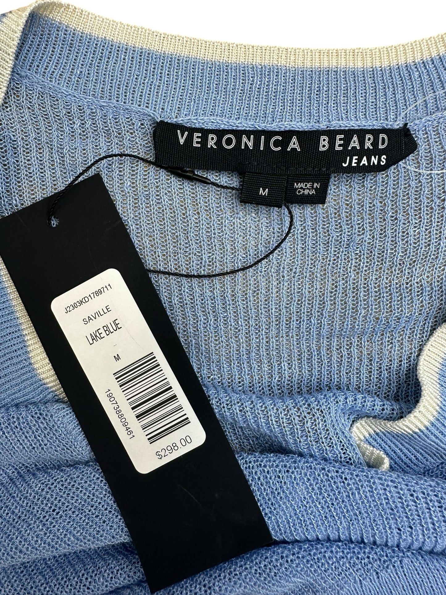 VERONICA BEARD Blue Sheer Top Size M