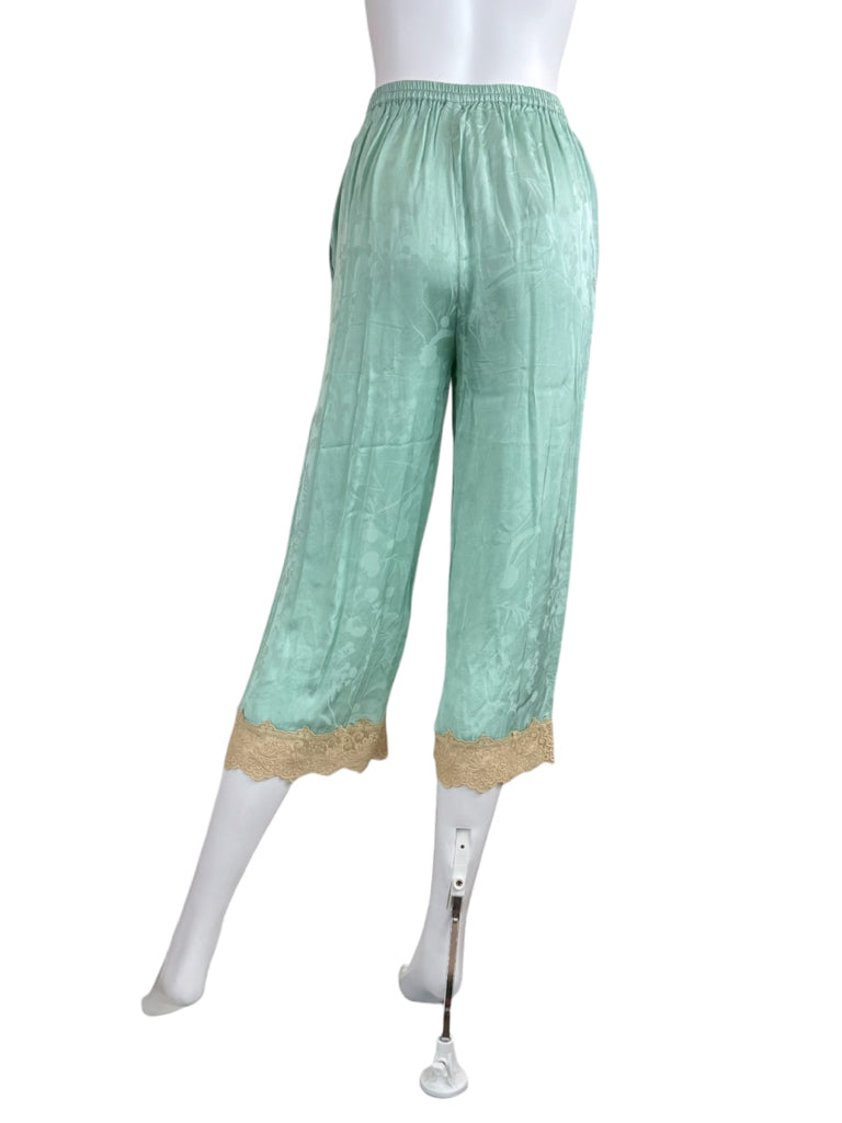 Spell & the Gypsy Collective Green Floral Jacquard Pants Size XS