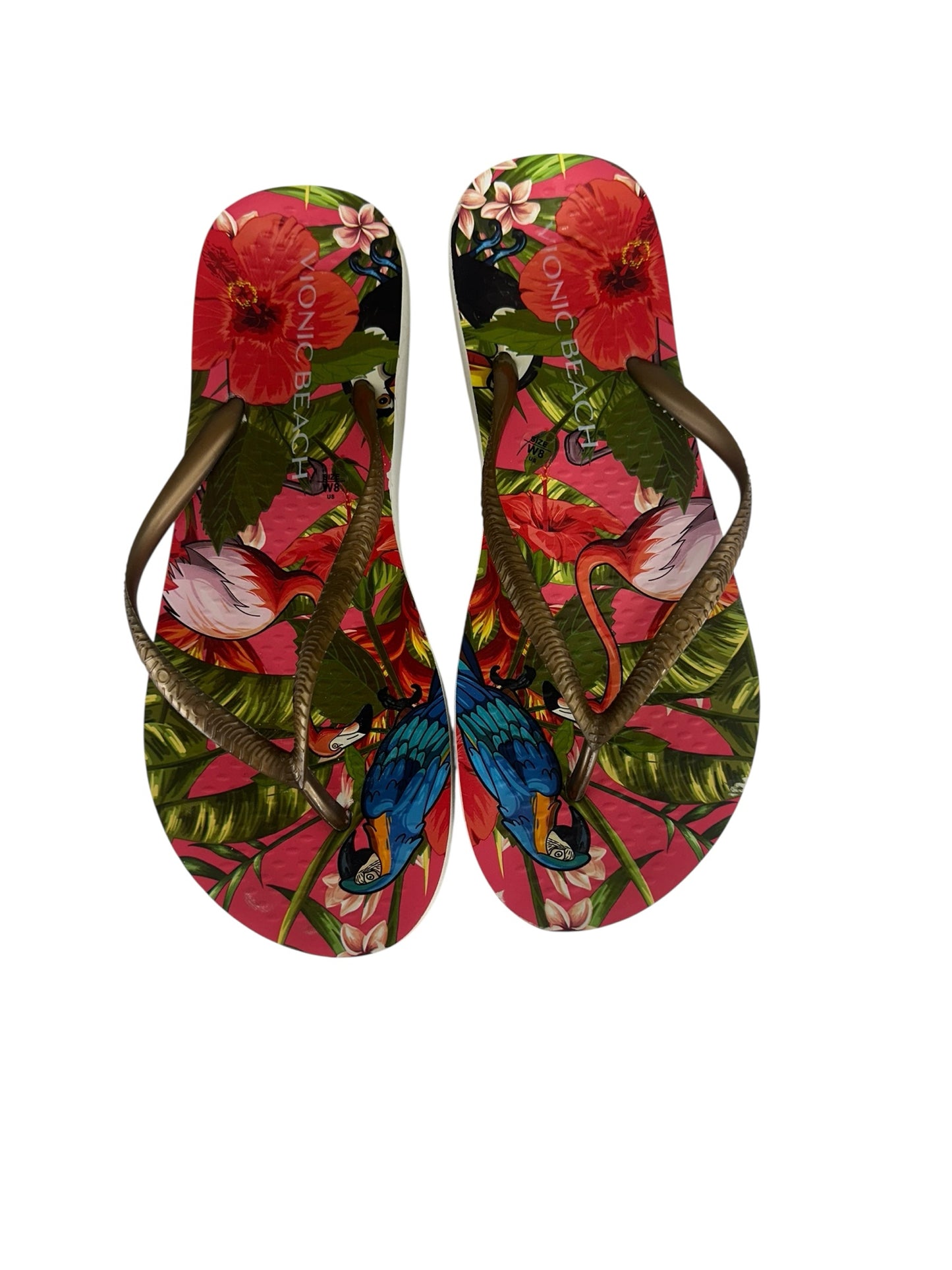 VIONIC BEACH Bronze Noosa Flip Flop Sandal Size 8