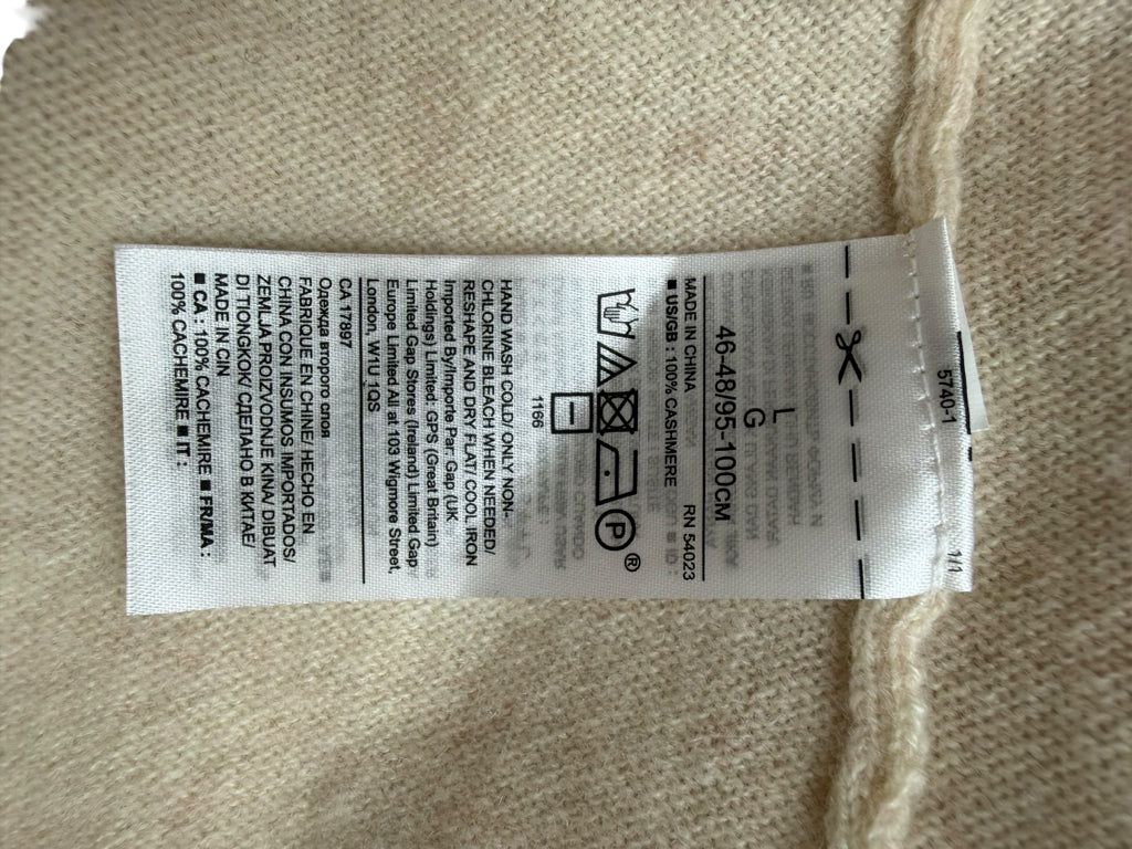 BANANA REPUBLIC Cream 100% Cashmere Sweater Cardigan Size L