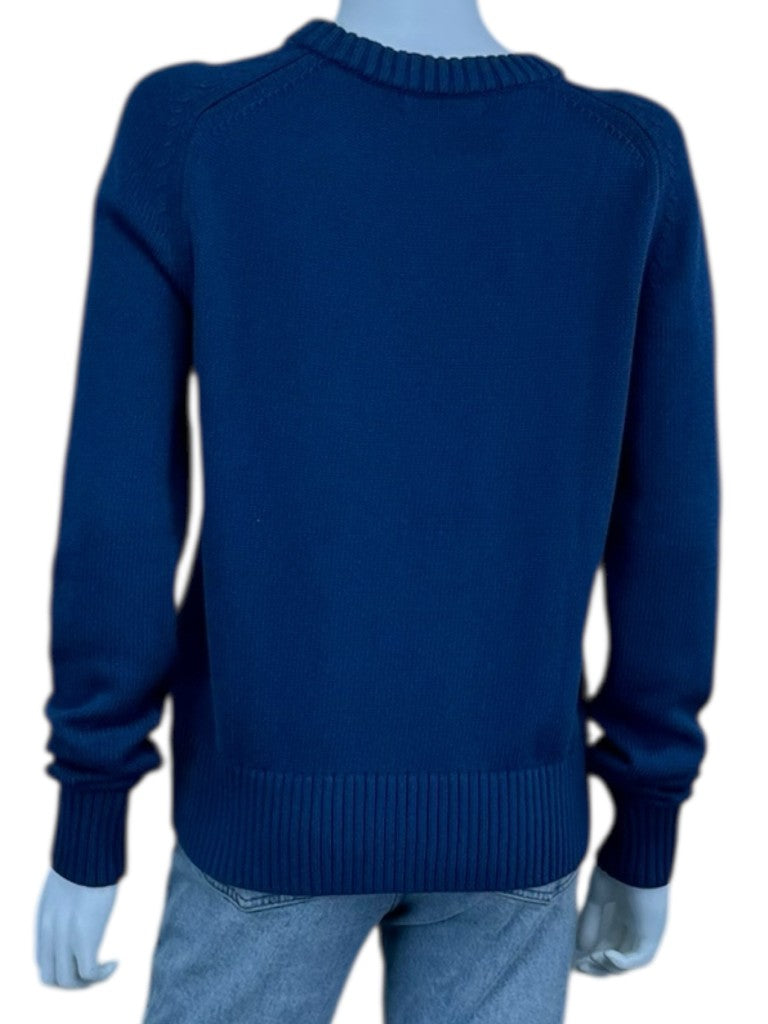 BANANA REPUBLIC NWT Blue Cotton Silk Blend Sweater Size S
