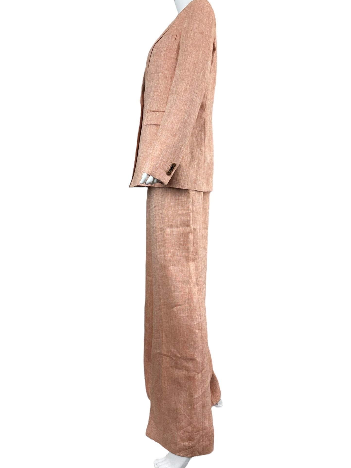 LAFAYETTE 148 NEW YORK Orange Linen 2 PC Blazer Set Size 10