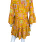 Julie Brown Orange Pattered Casual Dress Size S