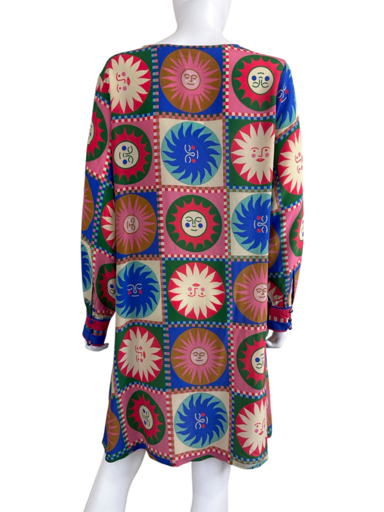 Johnny Was 100% Silk Lionora Sunshine Print Dress Size L