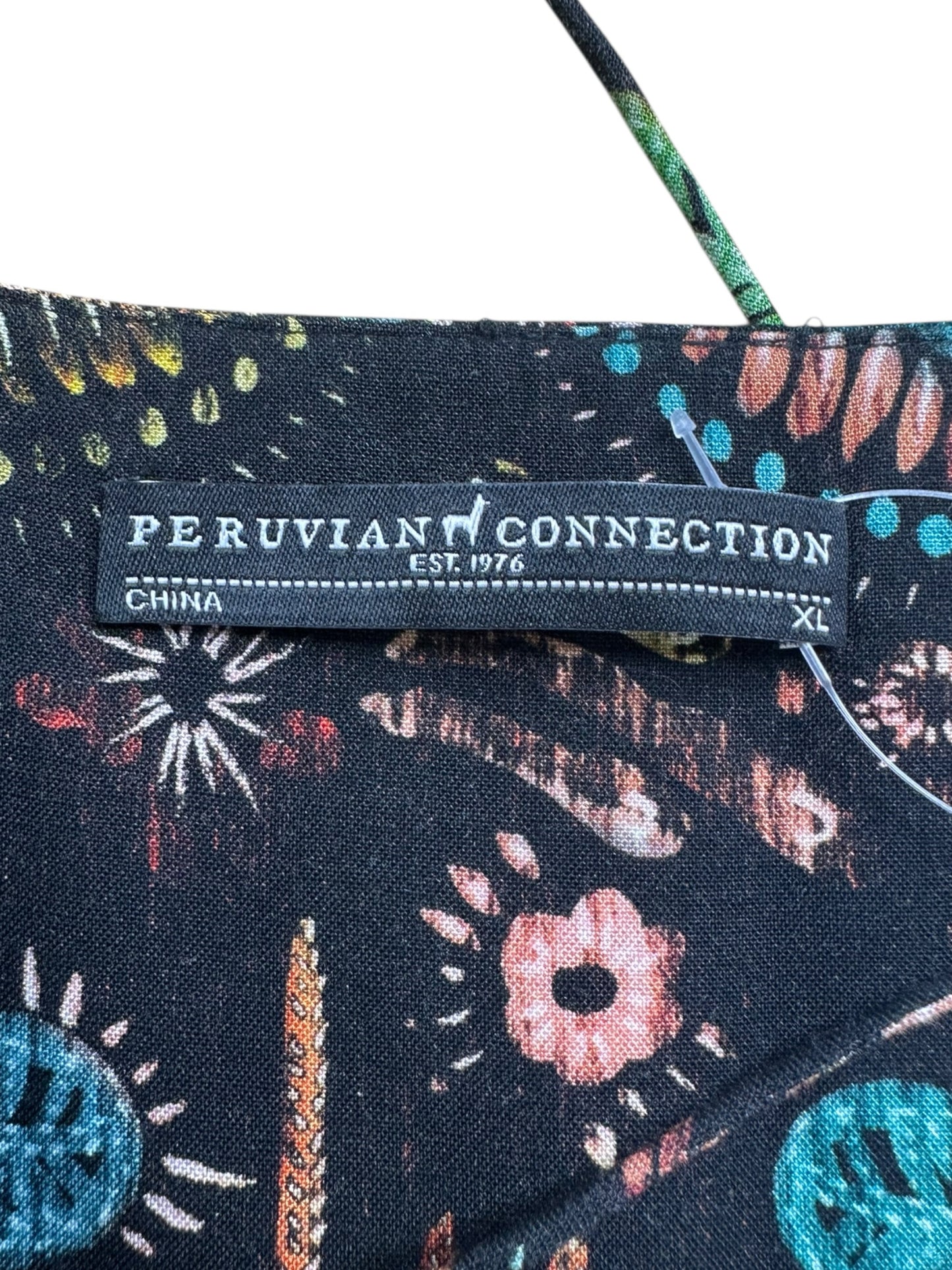 Peruvian Connection Multicolored Floral Casual Dress Size XL