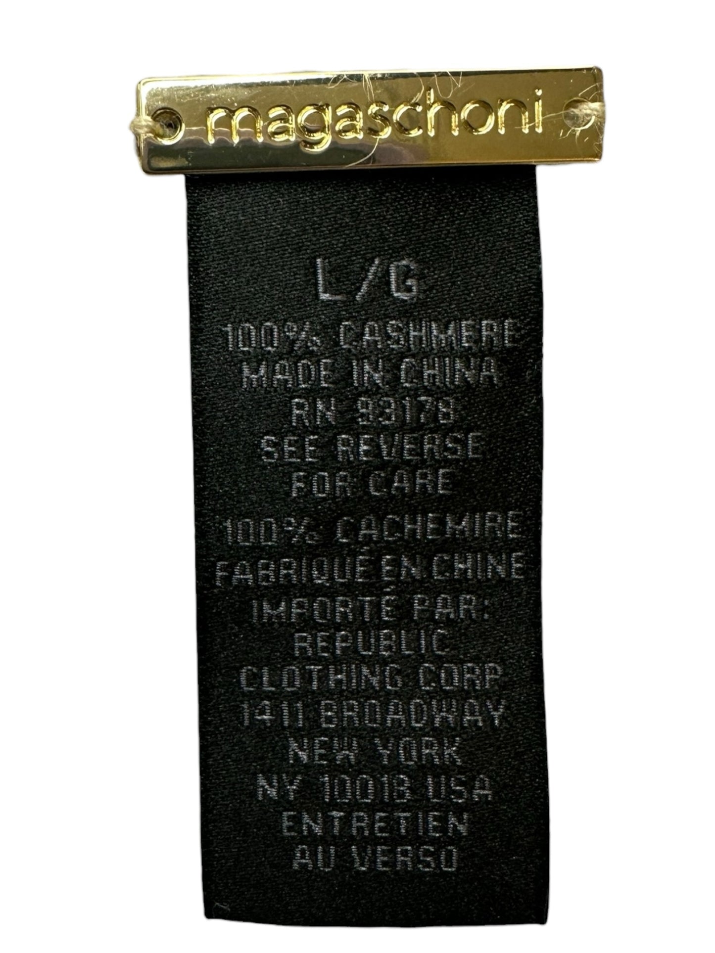 magaschoni NWT Blue 100% Cashmere Cable Sweater Cardigan Size L