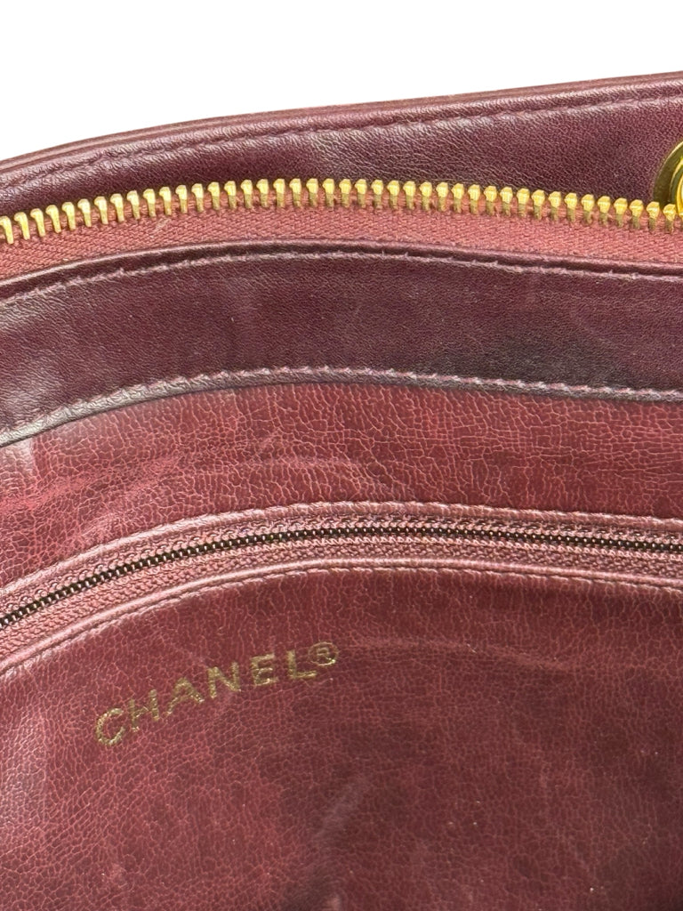 CHANEL Vintage Burgundy Leather Shoulder Bag