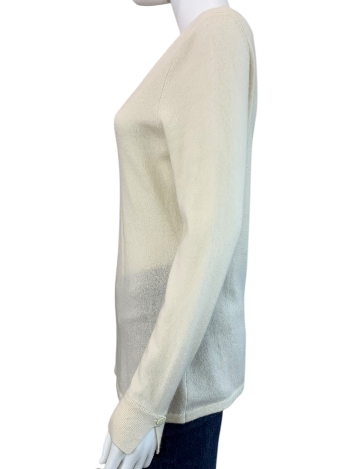 Saks 5th Ave Cream 100% Cashmere Sweater Size L