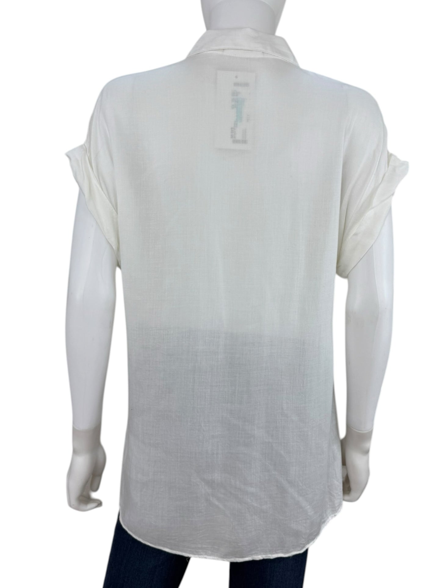 bella dahl White Splitneck Blouse Size XS