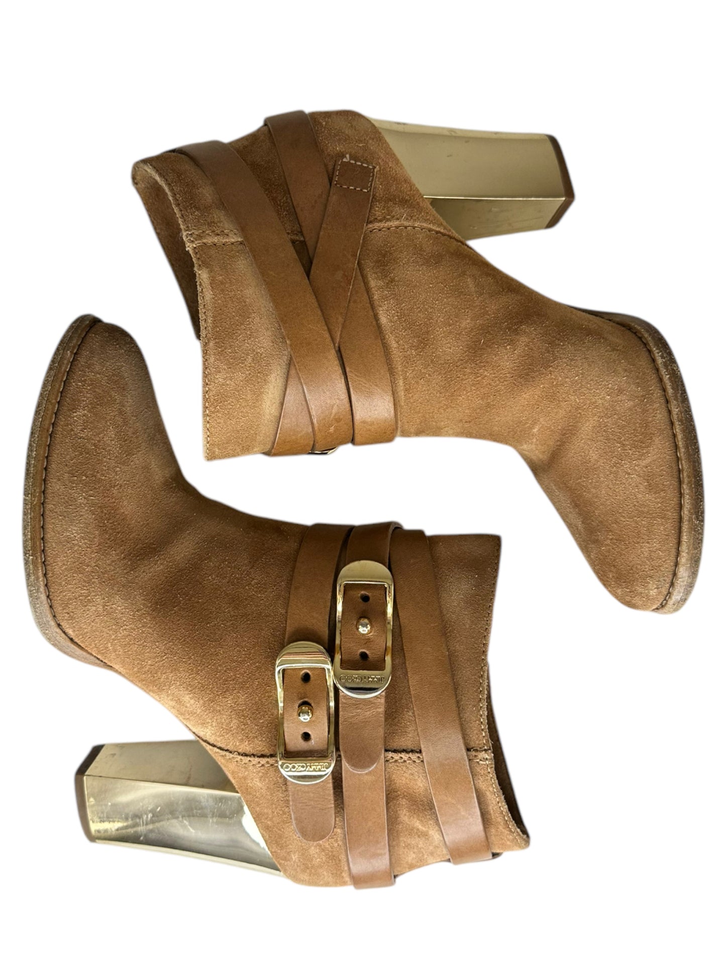 JIMMY CHOO Brown Suede Melba Booties Size 37