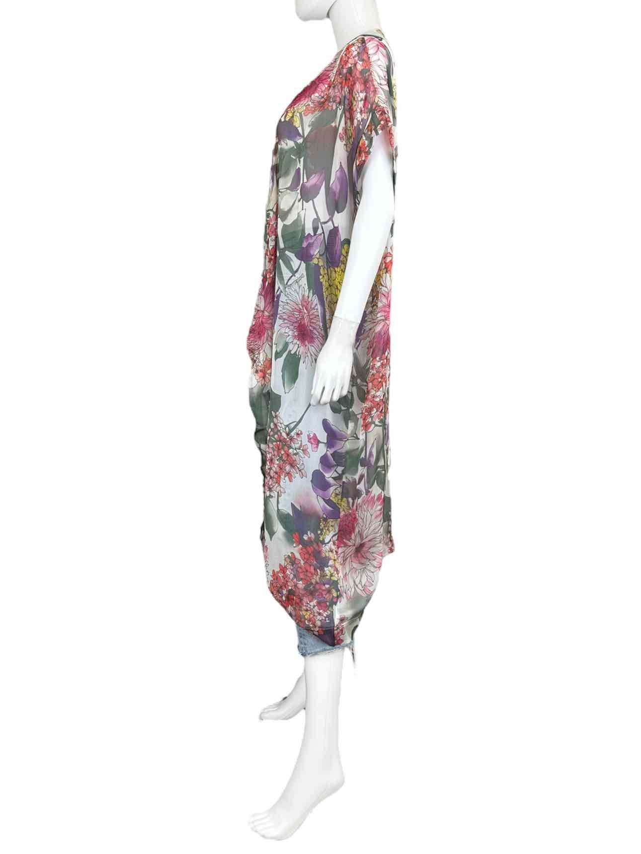 Bryn Walker Floral Silk Print Kimono Size M